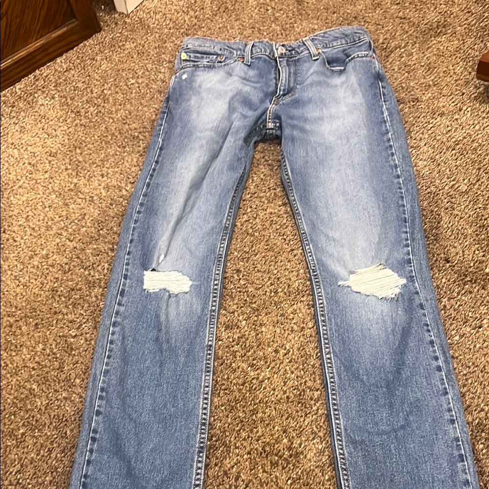 Men's Blue Distressed Jeans